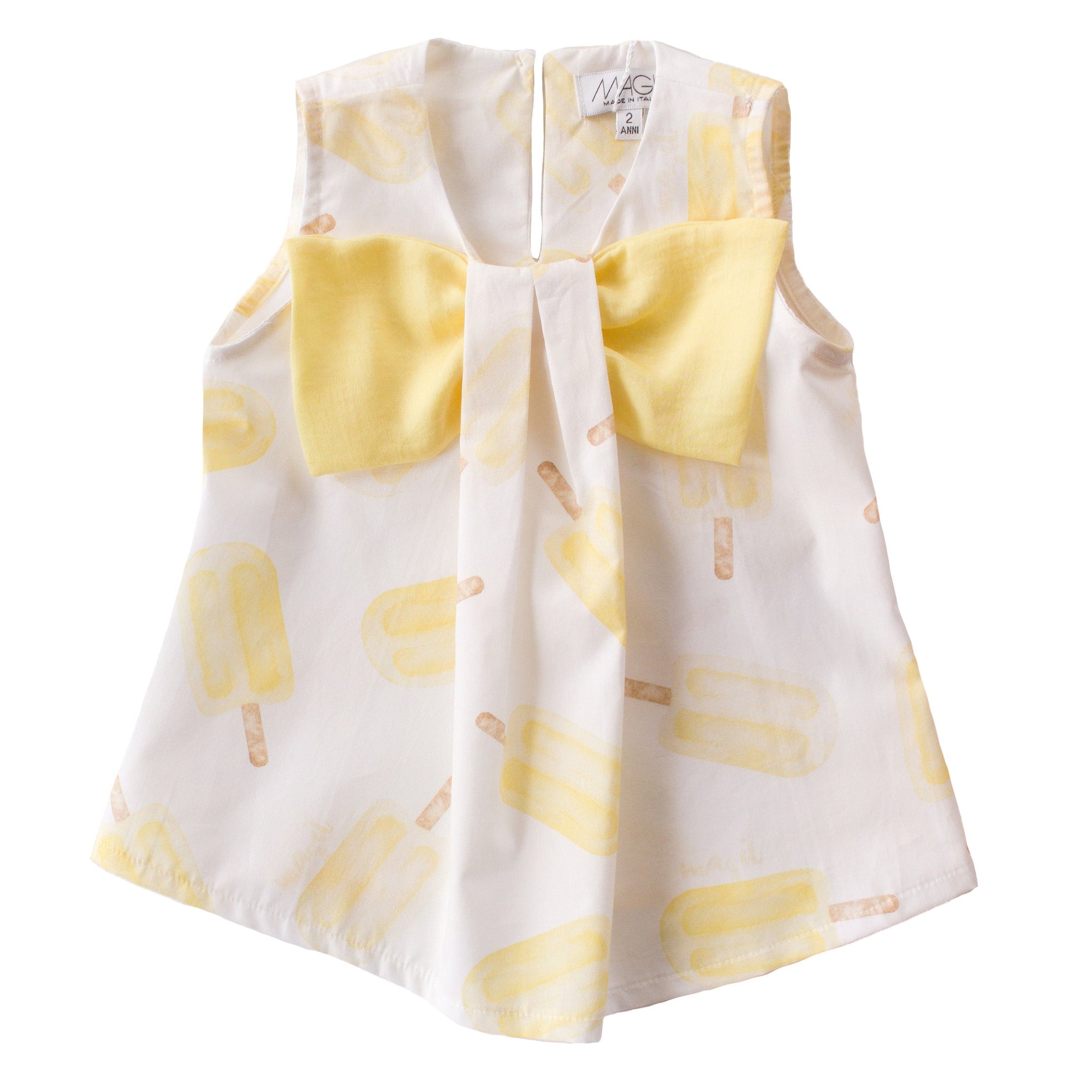YELLOW ICE POPS TOP WITH MAXI BOW