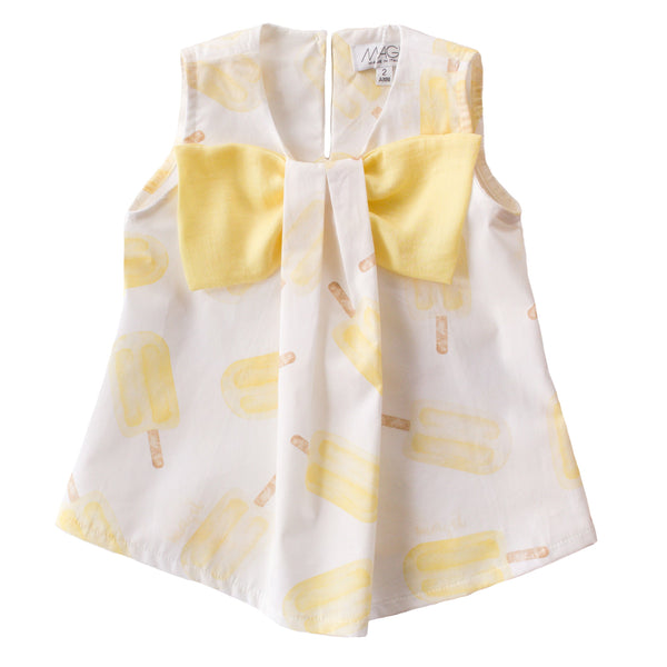 YELLOW ICE POPS TOP WITH MAXI BOW