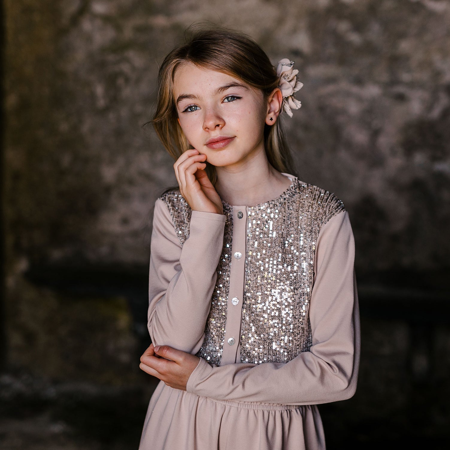 CARDIGAN EN MAILLE MILANO COMBINÉE ET PAILLETTES