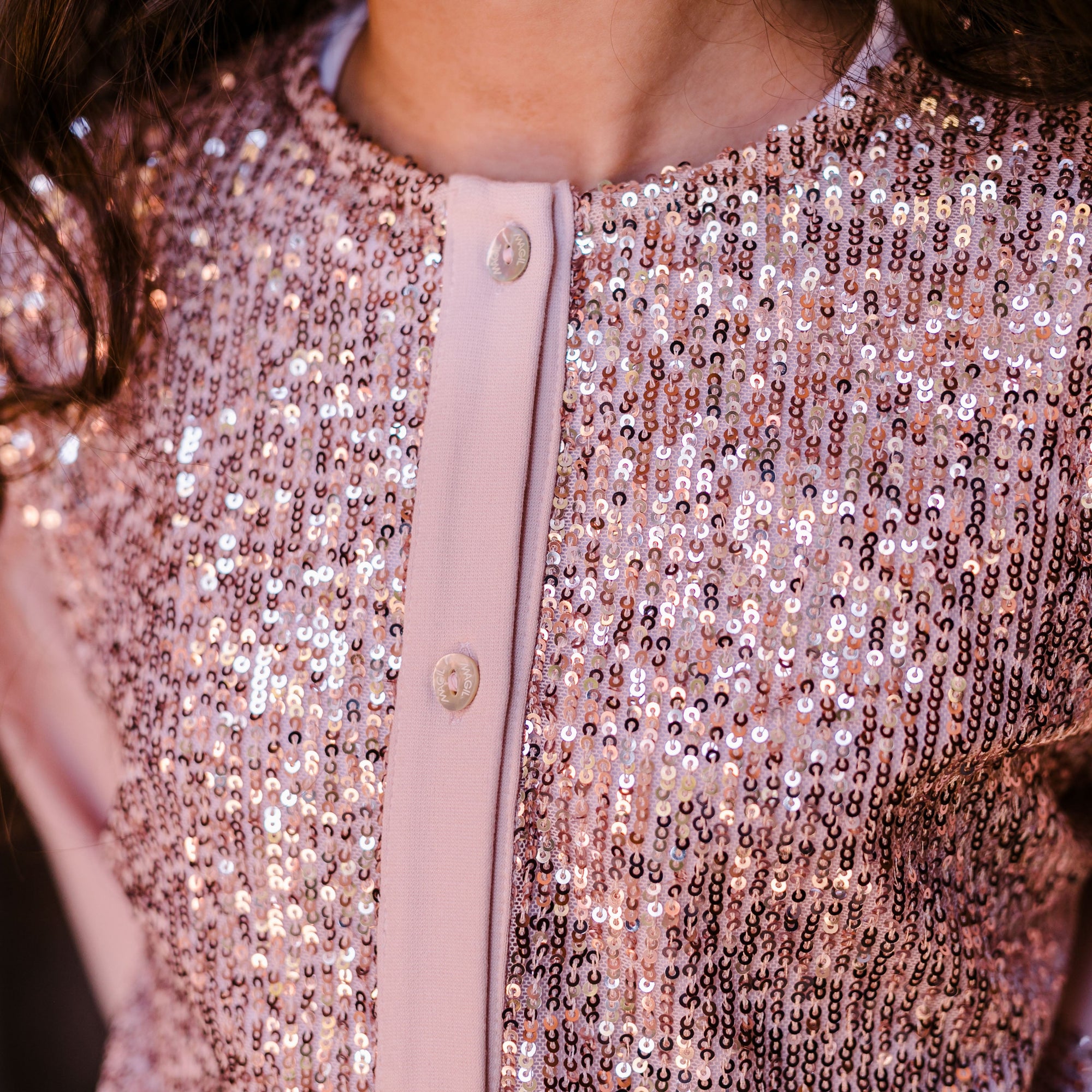 COMBINED MILANO STITCH AND SEQUINS CARDIGAN