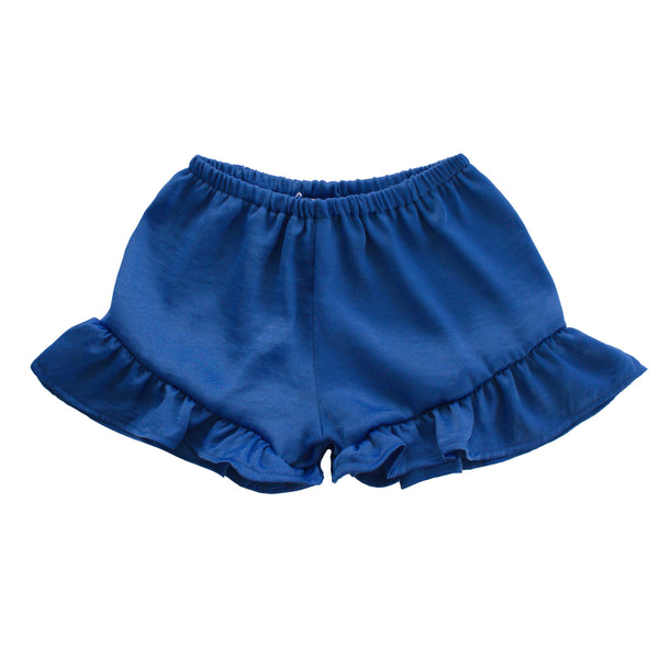SHORTS WITH RUFFLES IN BLUE