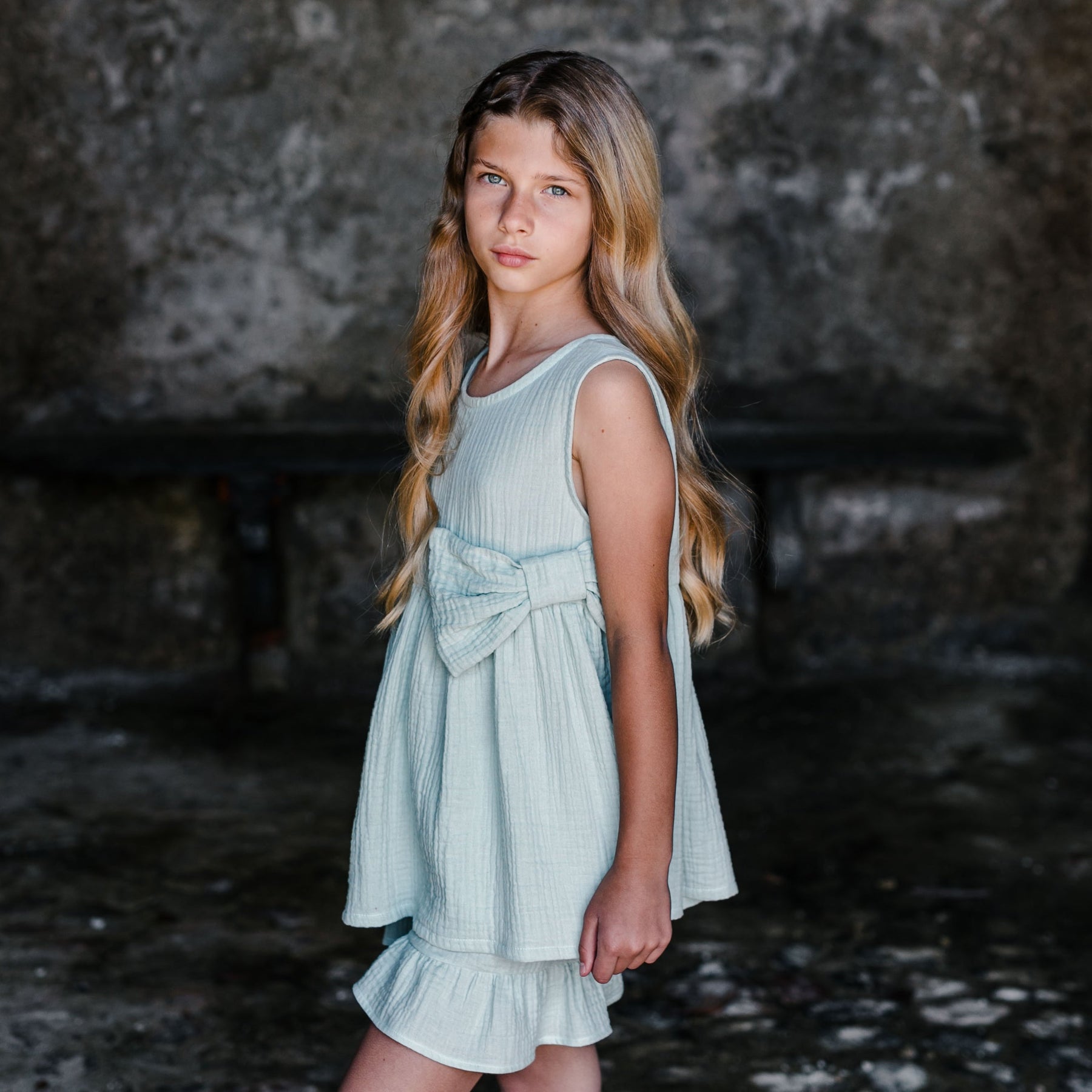 GAUZE SHORTS WITH RUFFLE