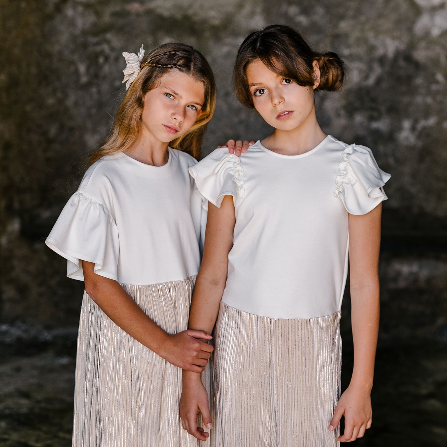 COMBINED MILANO STITCH AND PLEATED JUMPSUIT