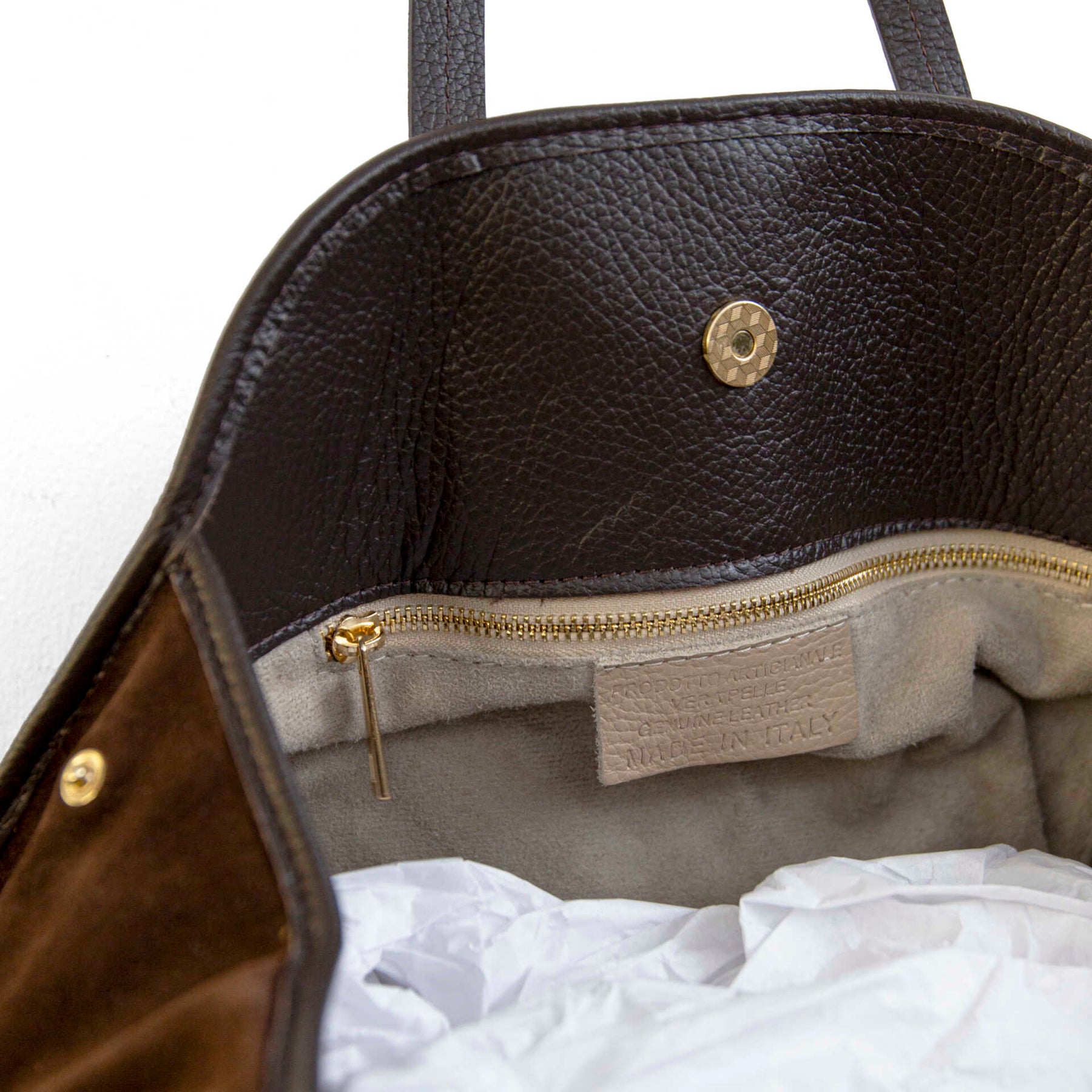 BOWLING - Burnt leather and suede bag