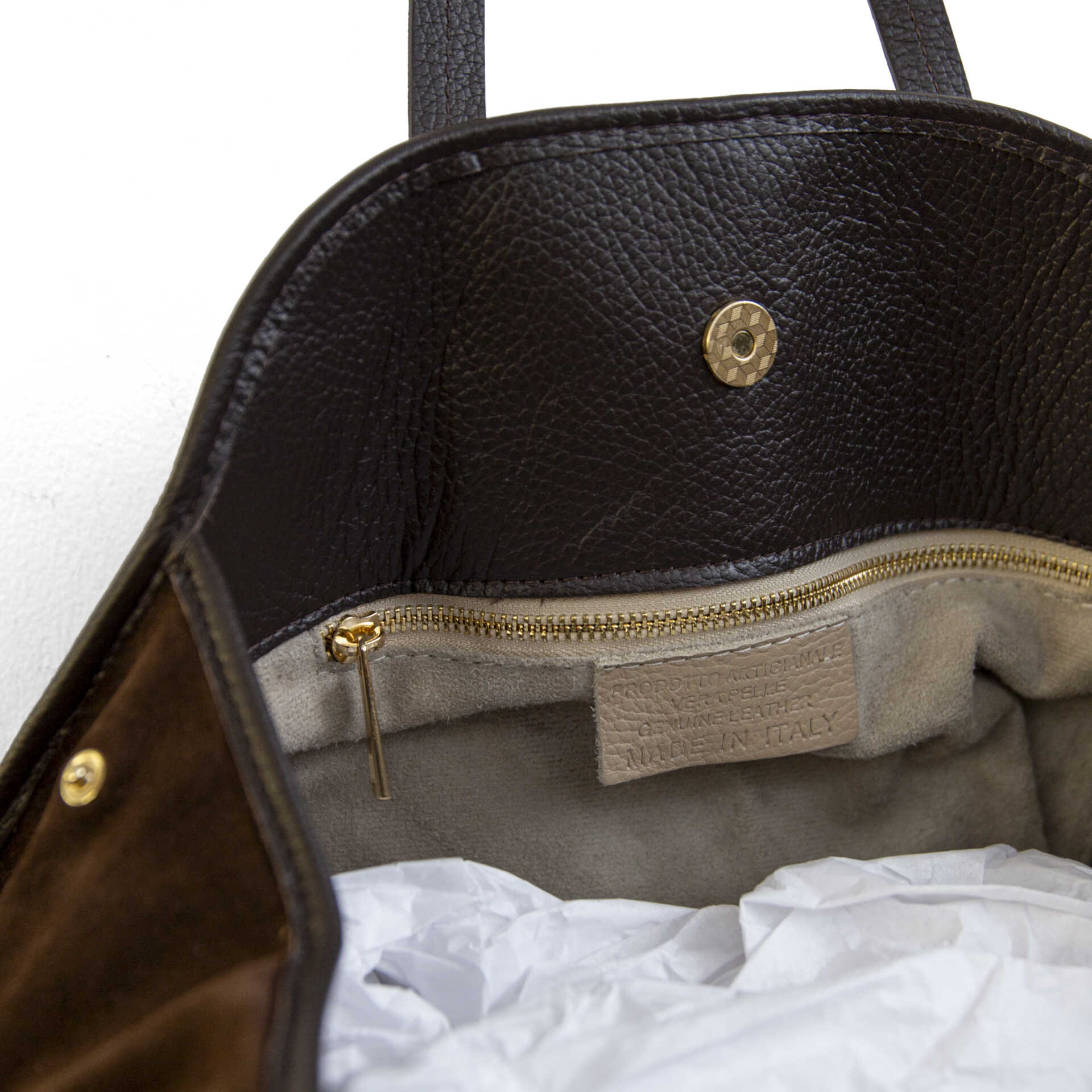 BOWLING - Leather and Suede Bag in Dark Brown