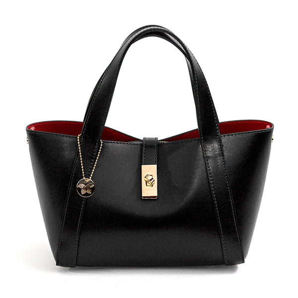 BOXY - Bauletto in pelle elegant nero