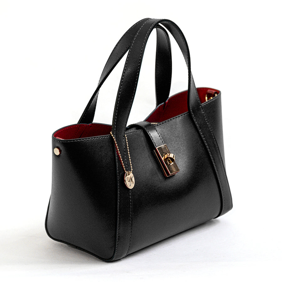 BOXY - Bauletto in pelle elegant nero