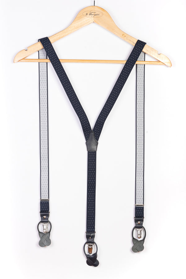 Blue polka dot suspenders