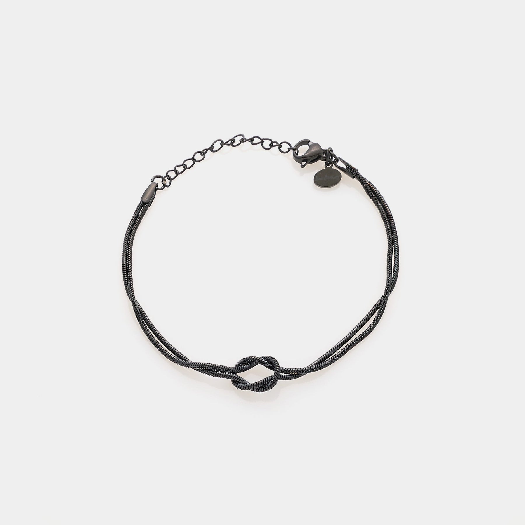 Soft infinity knot bracelet in steel