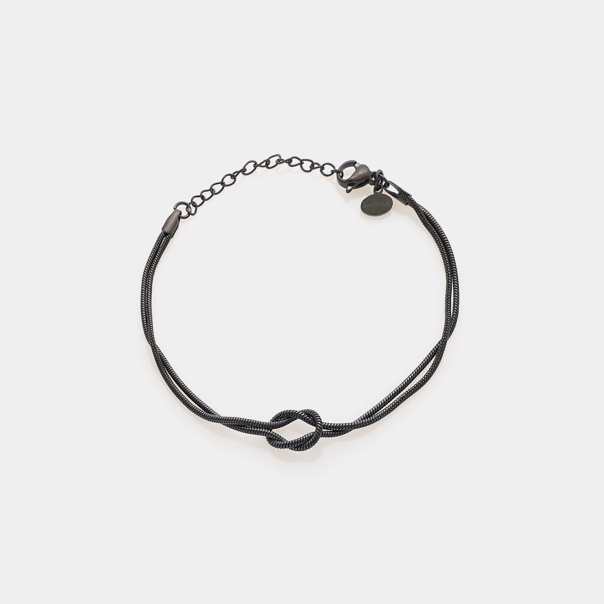 Soft infinity knot bracelet in steel