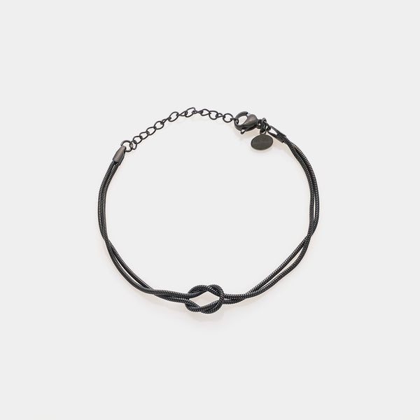 Soft infinity knot bracelet in steel