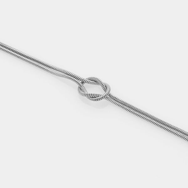 Soft infinity knot bracelet in steel