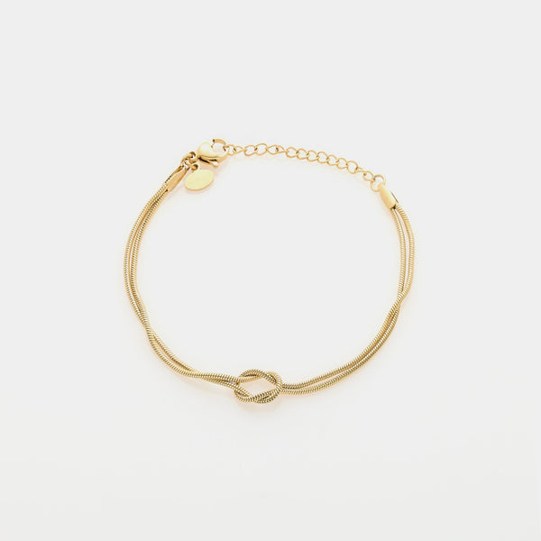 Soft infinity knot bracelet in steel