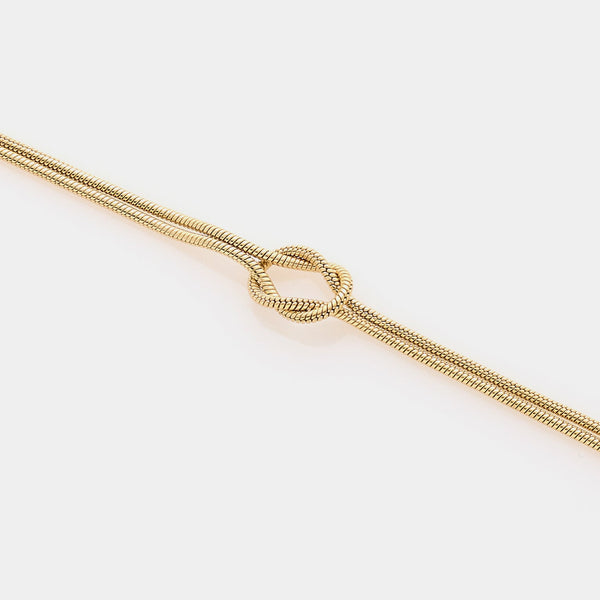 Soft infinity knot bracelet in steel