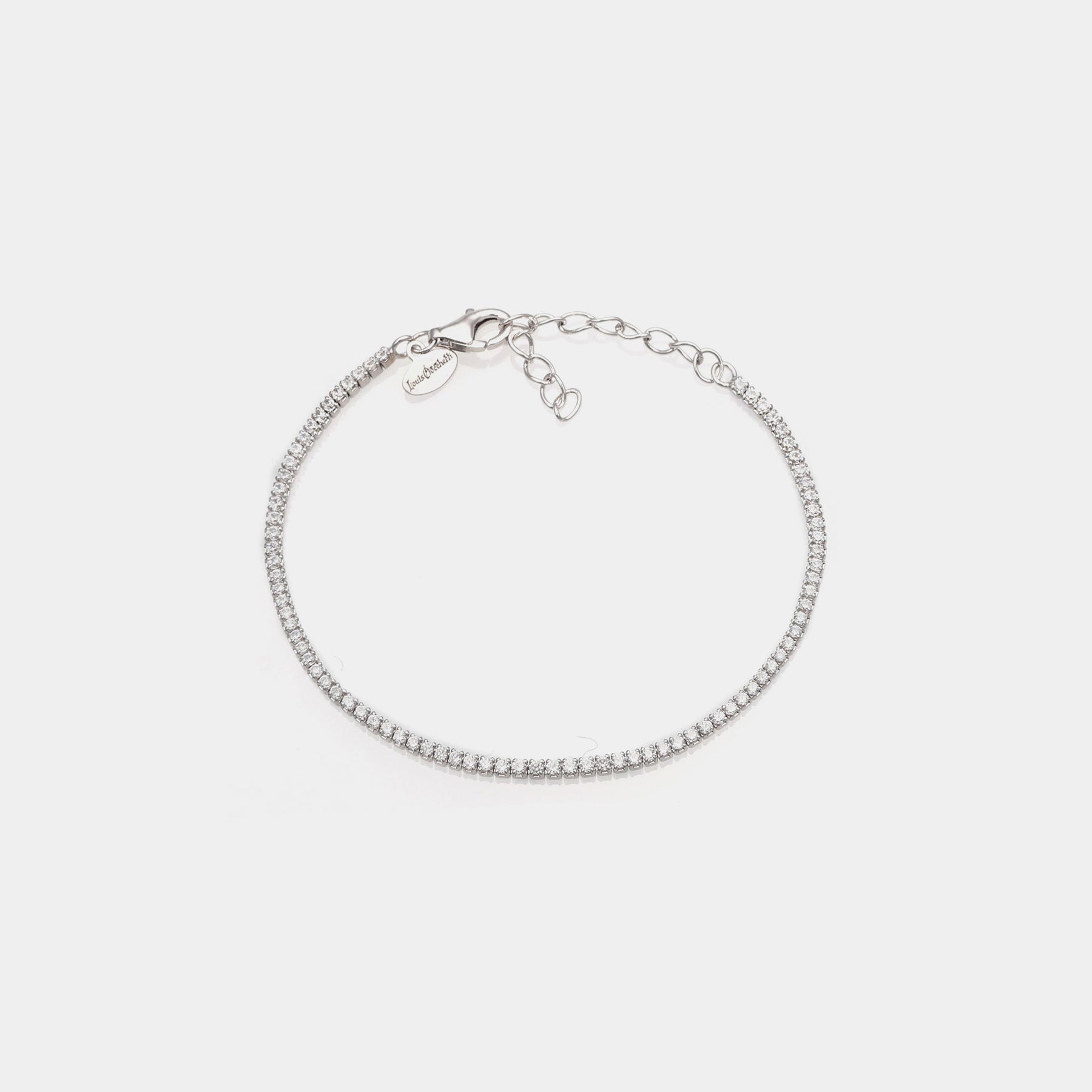 Bracciale argento rodiato tennis e zirconi bianchi mm 1,5