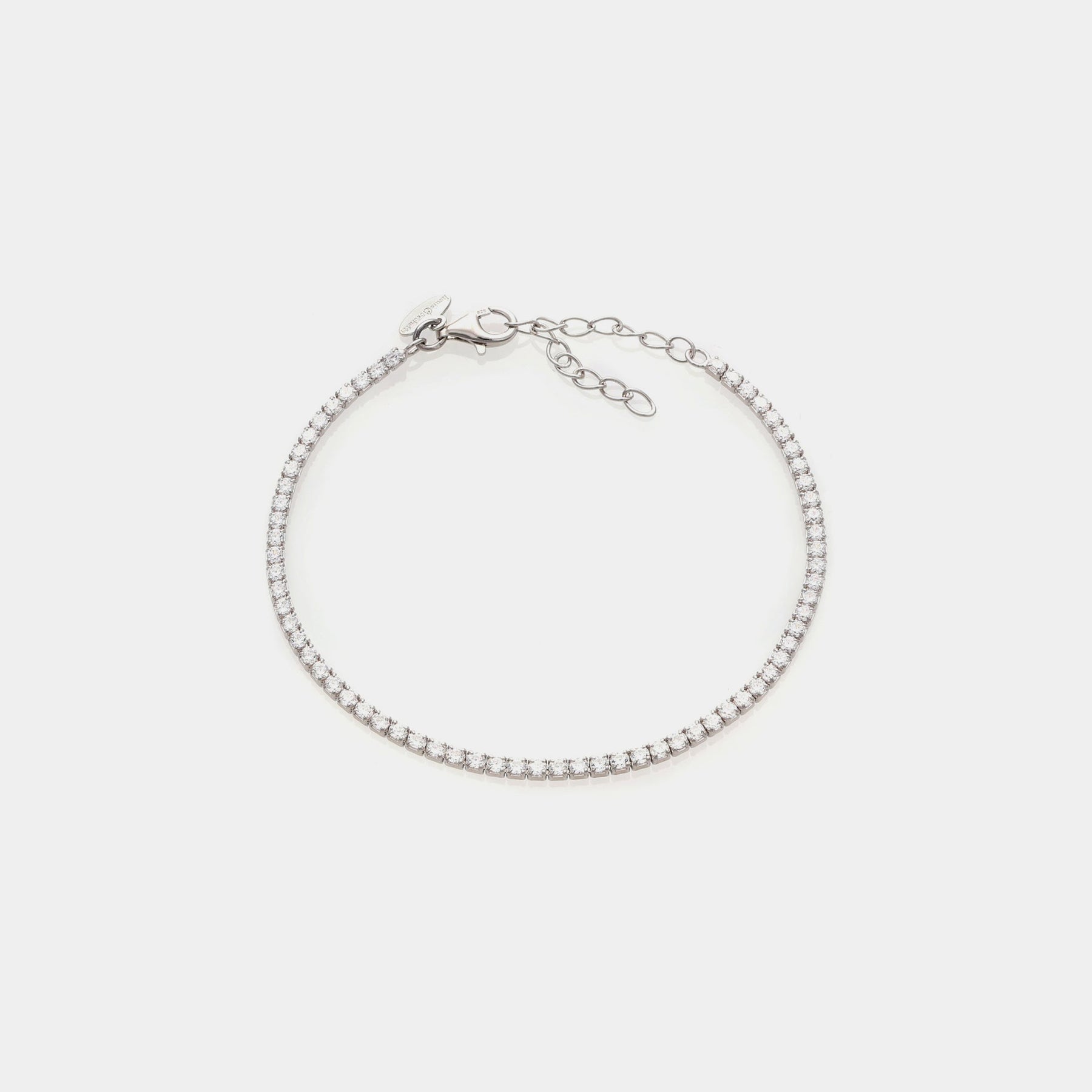 Bracciale argento rodiato tennis e zirconi bianchi mm 2,0