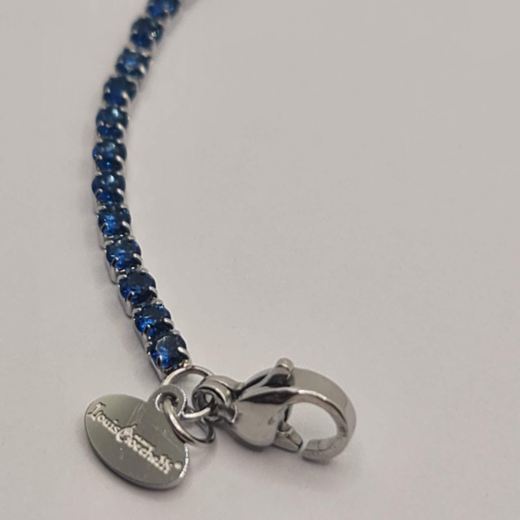 BRACCIALE ACCIAIO TENNIS E ZIRCONI BLU MM 2,00