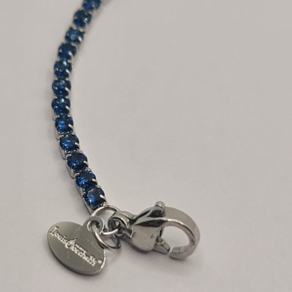 STEEL TENNIS BRACELET WITH BLUE ZIRCONIA 2.00 MM