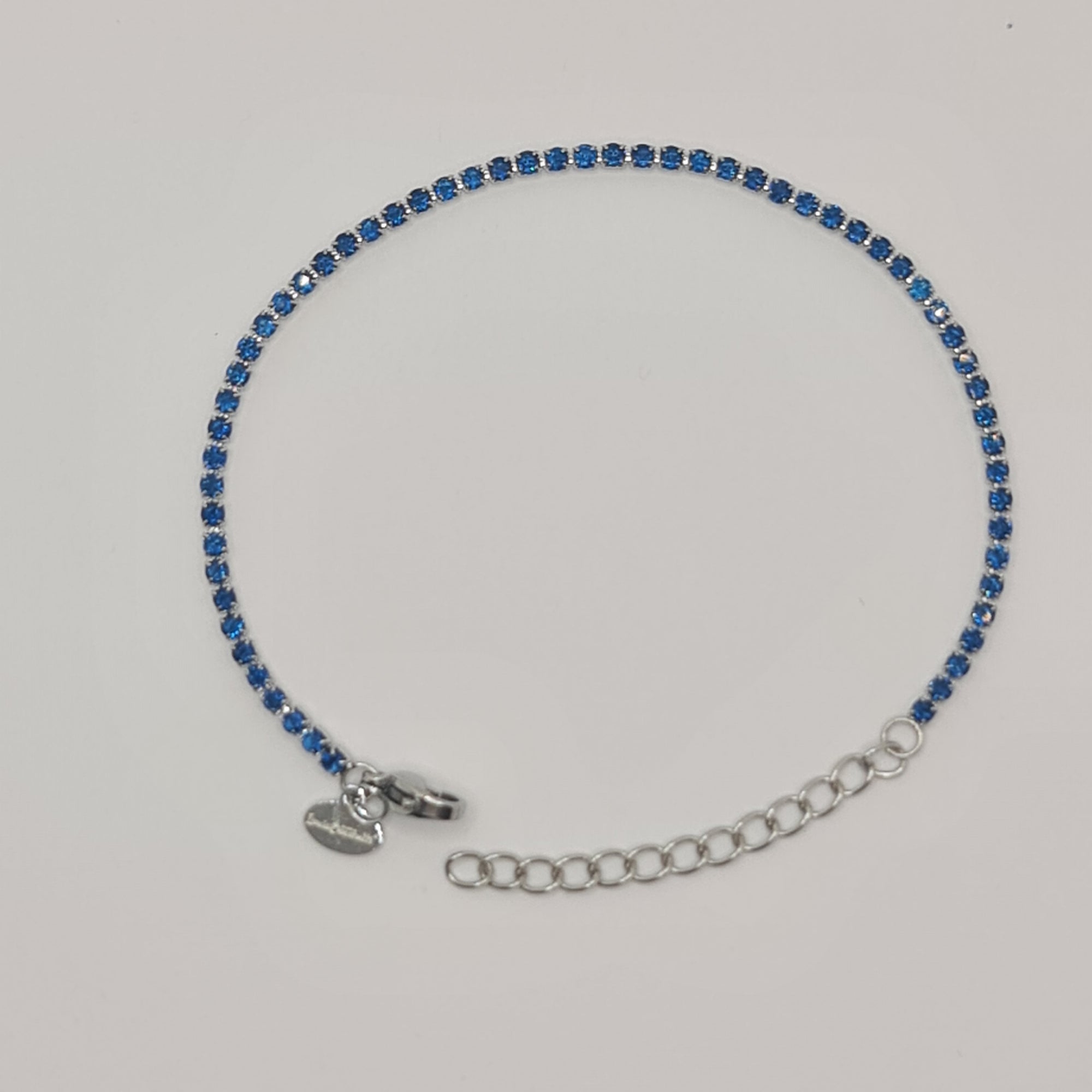 STEEL TENNIS BRACELET WITH BLUE ZIRCONIA 2.00 MM