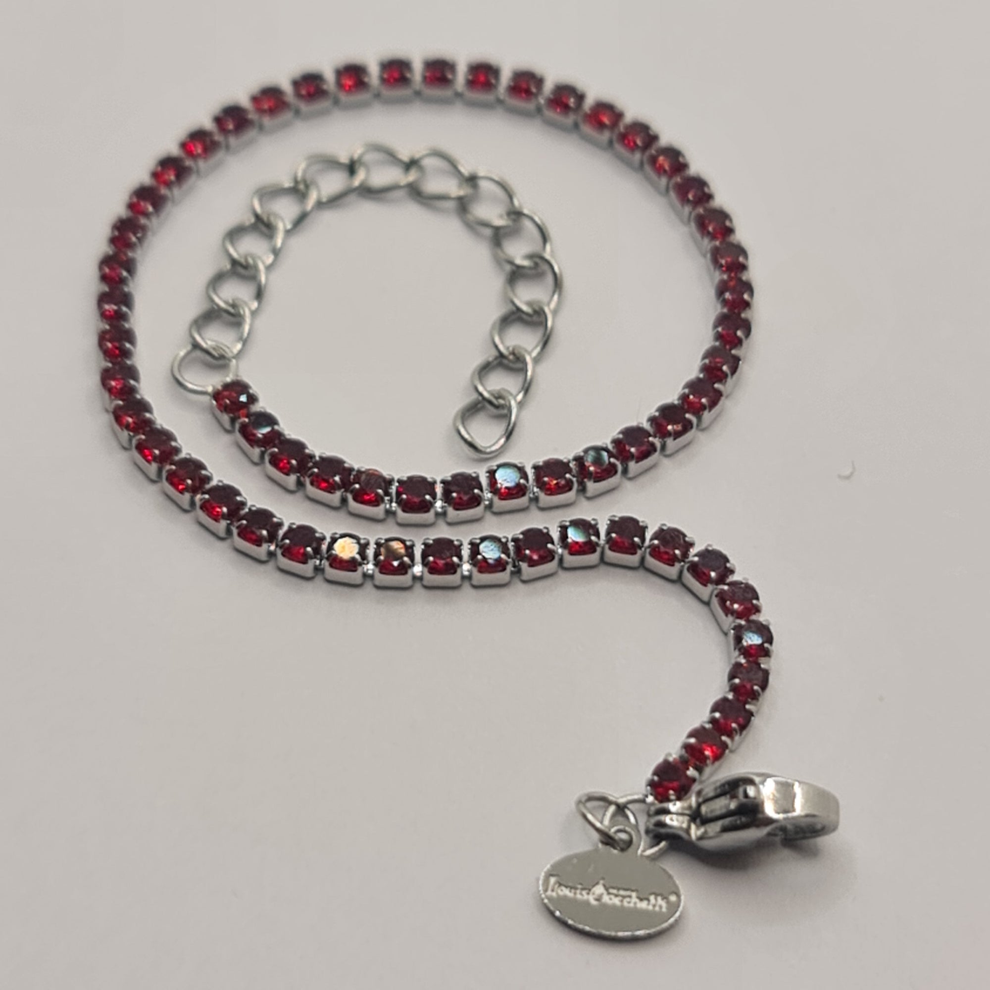 Tennis Bracelet in Steel with Red Zirconia 2.00 mm