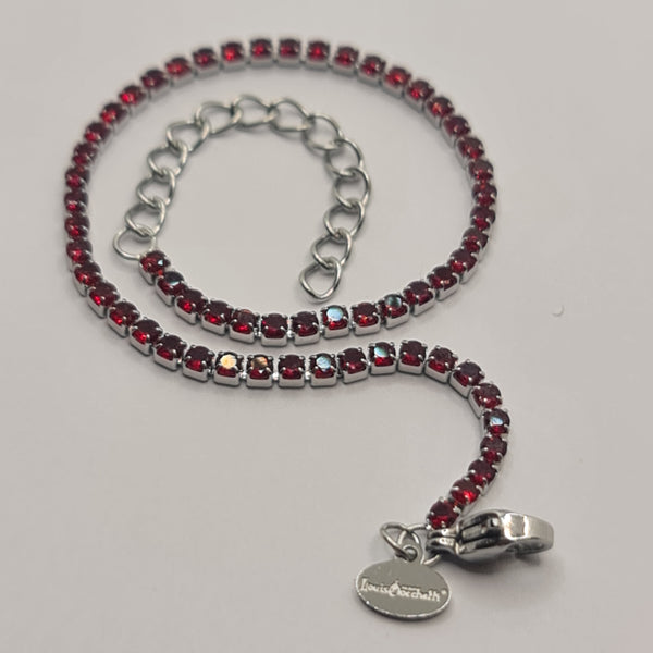 Tennis Bracelet in Steel with Red Zirconia 2.00 mm