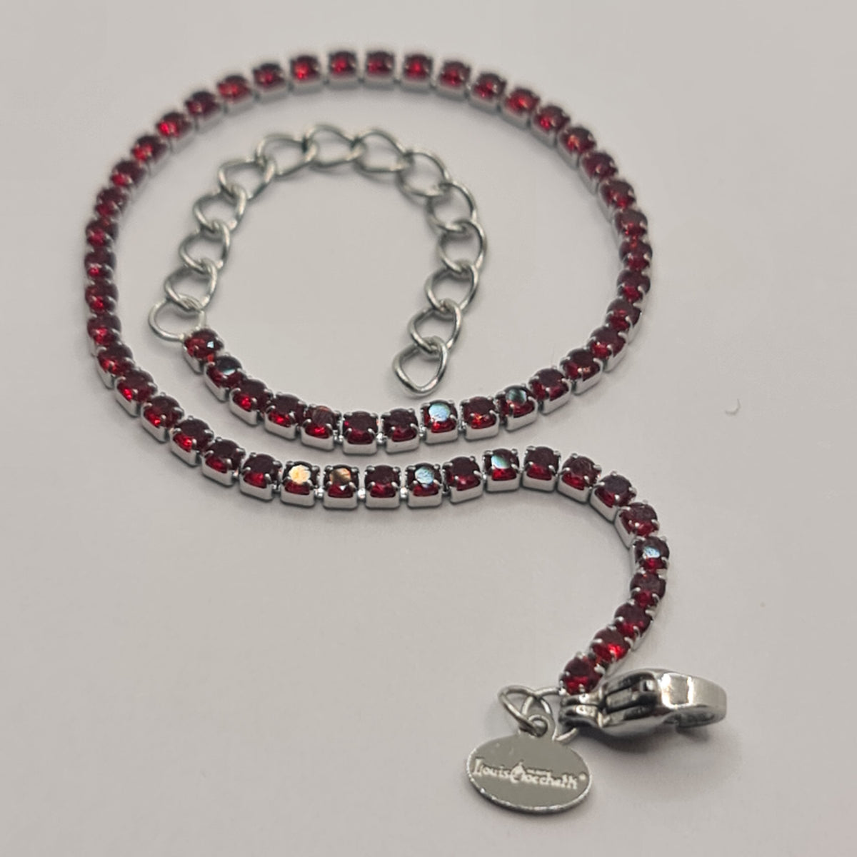 Tennis Bracelet in Steel with Red Zirconia 2.00 mm