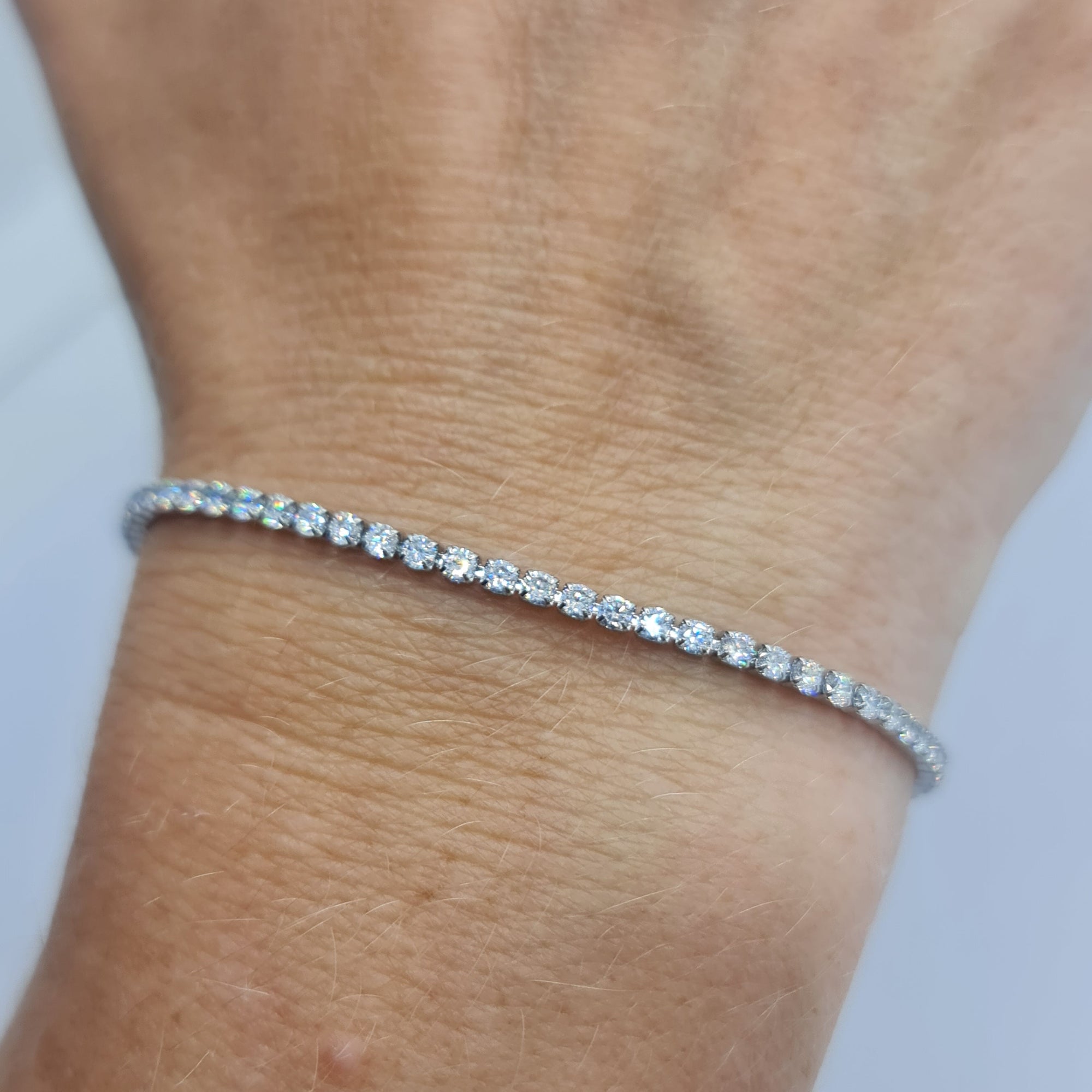 BRACCIALE ACCIAIO TENNIS E ZIRCONI BIANCHI MM 2,00
