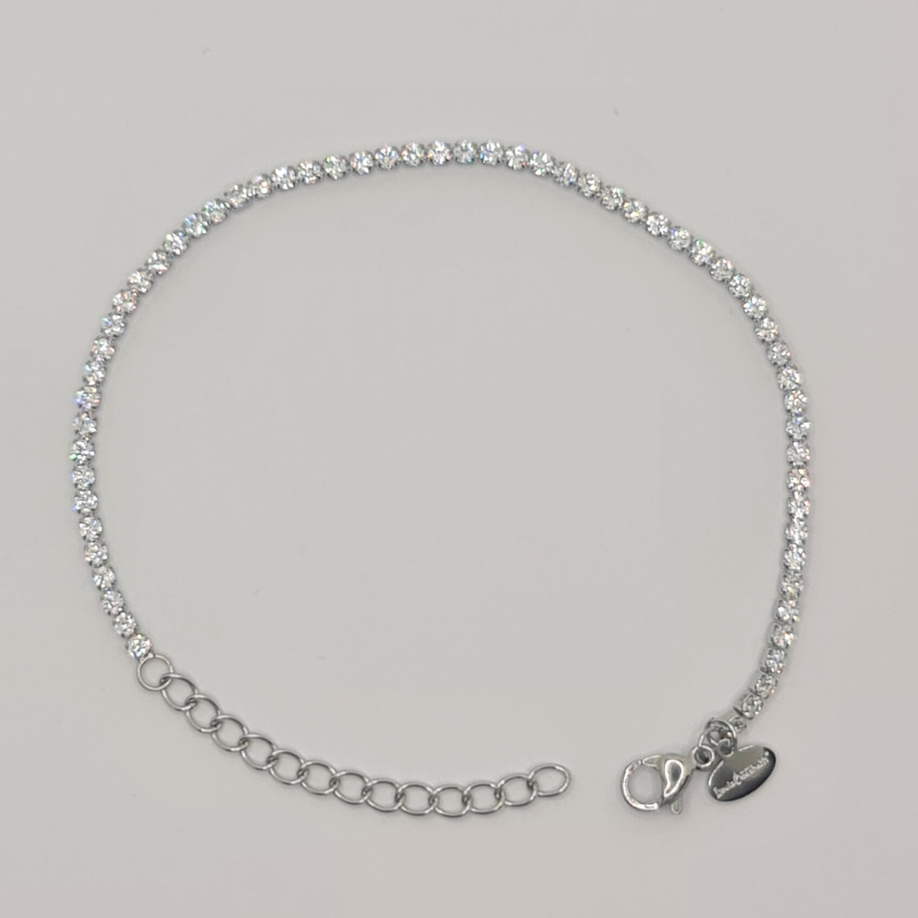 BRACCIALE ACCIAIO TENNIS E ZIRCONI BIANCHI MM 2,00