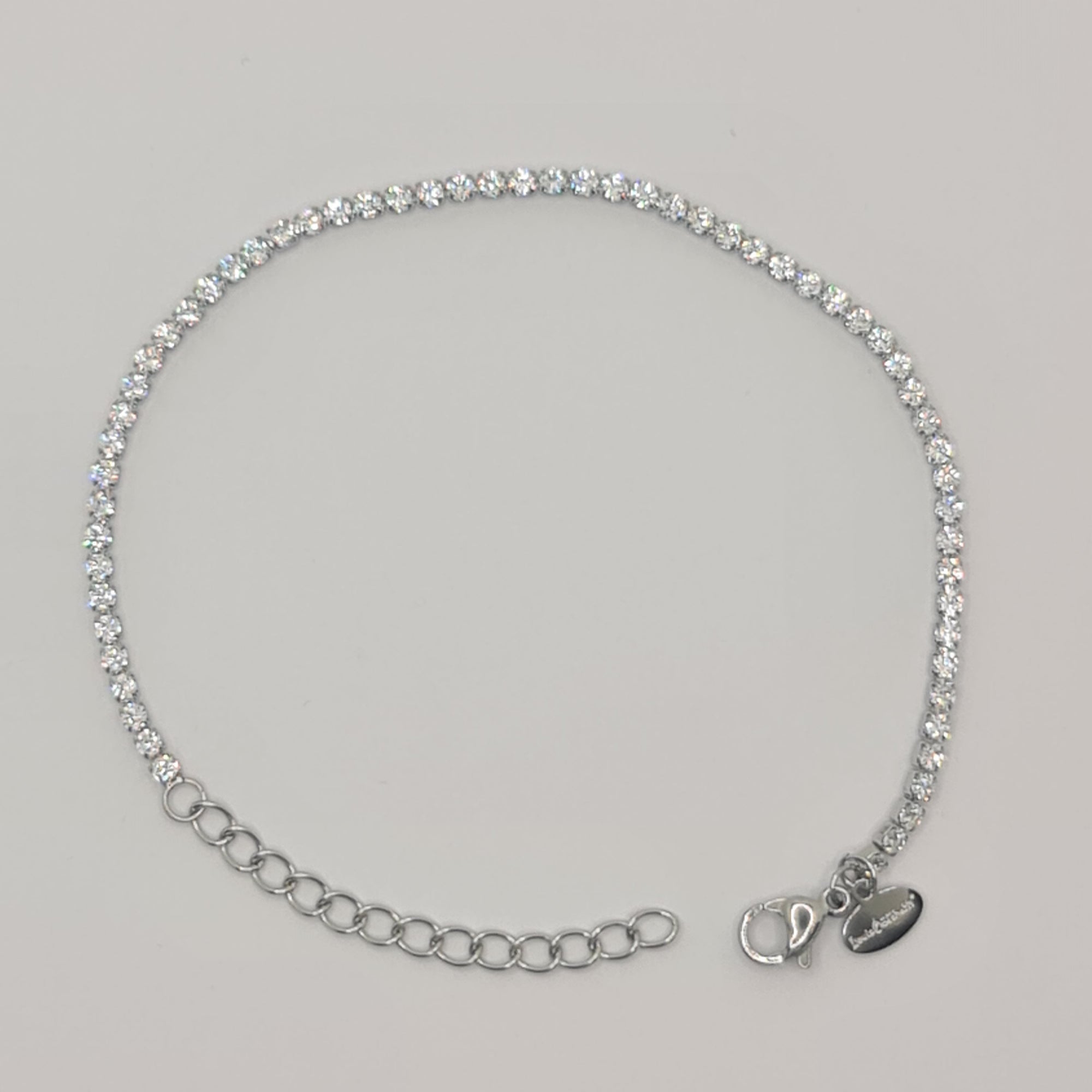 BRACCIALE ACCIAIO TENNIS E ZIRCONI BIANCHI MM 2,00