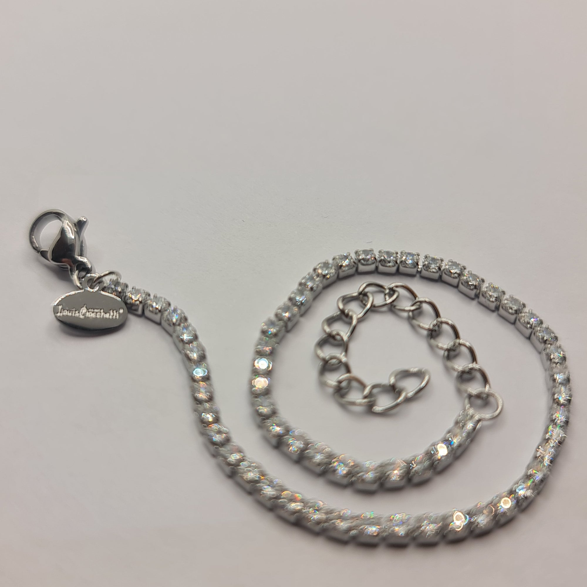 BRACCIALE ACCIAIO TENNIS E ZIRCONI BIANCHI MM 2,00