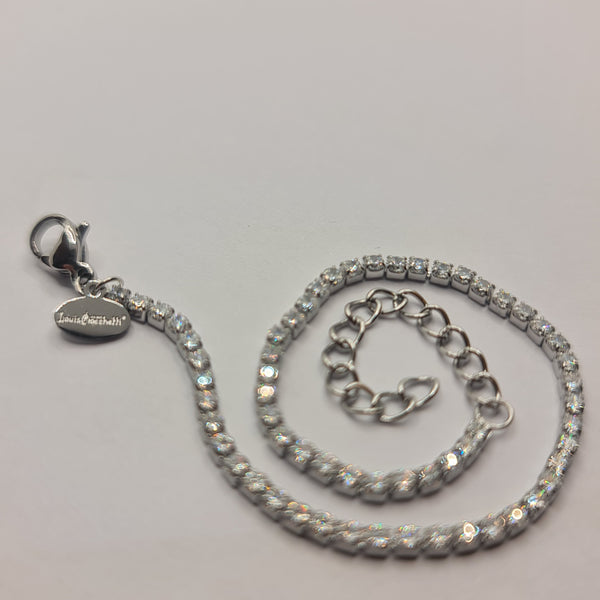 BRACCIALE ACCIAIO TENNIS E ZIRCONI BIANCHI MM 2,00