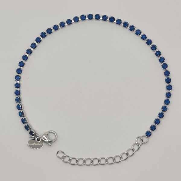 STEEL TENNIS BRACELET WITH BLUE ZIRCONIA 2.50 MM