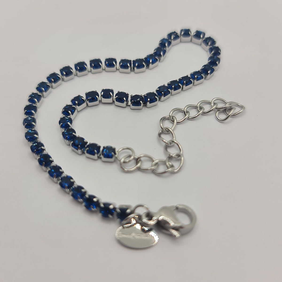 STEEL TENNIS BRACELET WITH BLUE ZIRCONIA 2.50 MM