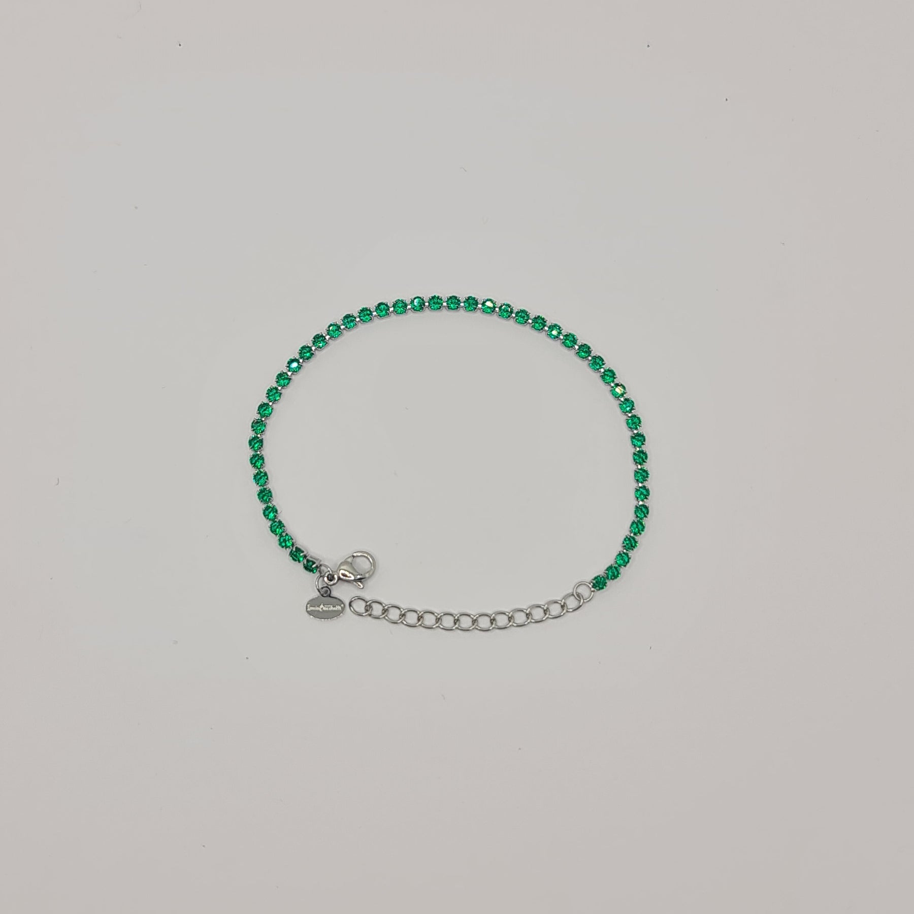 Tennis Bracelet in Steel with Green Zirconia 2.50 mm