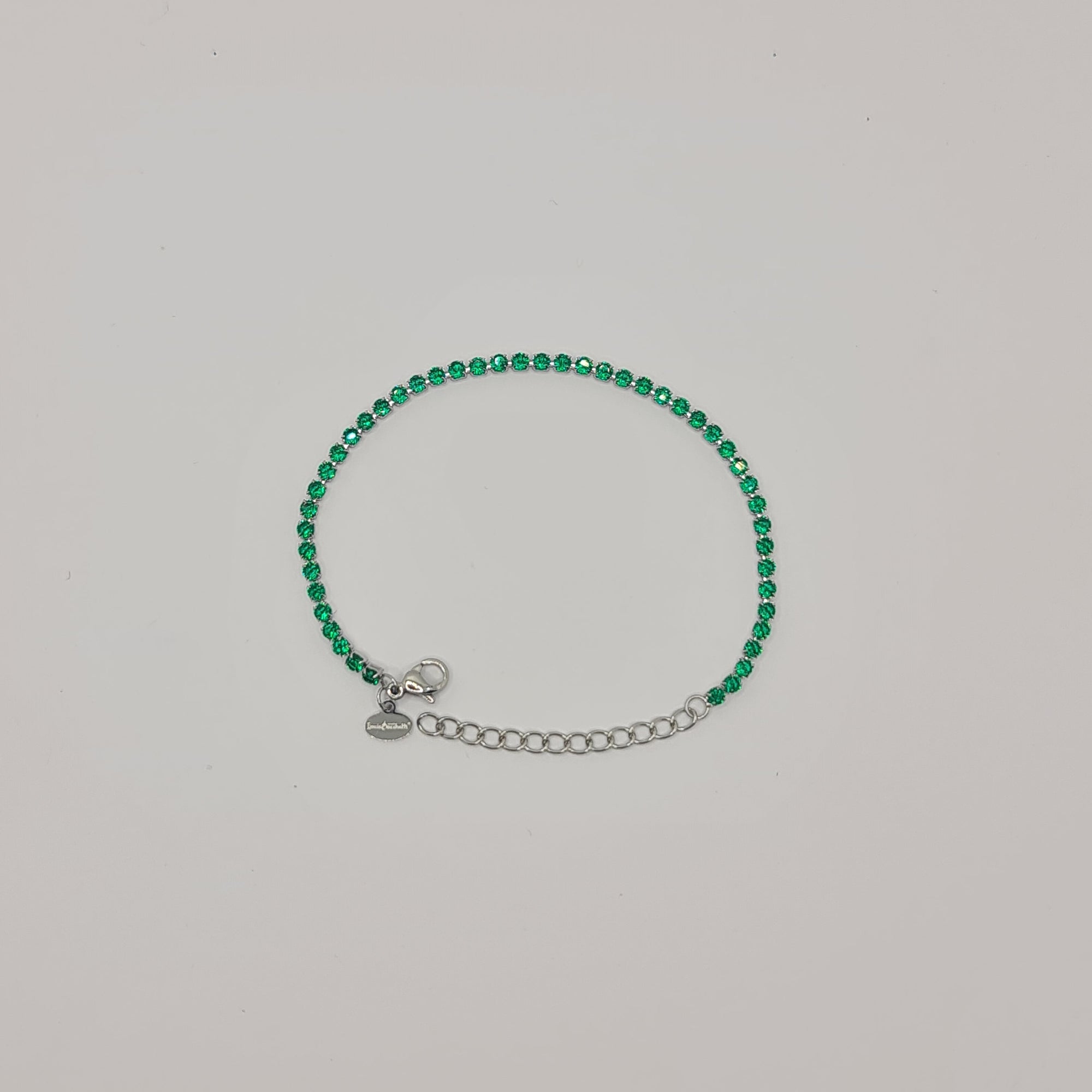 Tennis Bracelet in Steel with Green Zirconia 2.50 mm