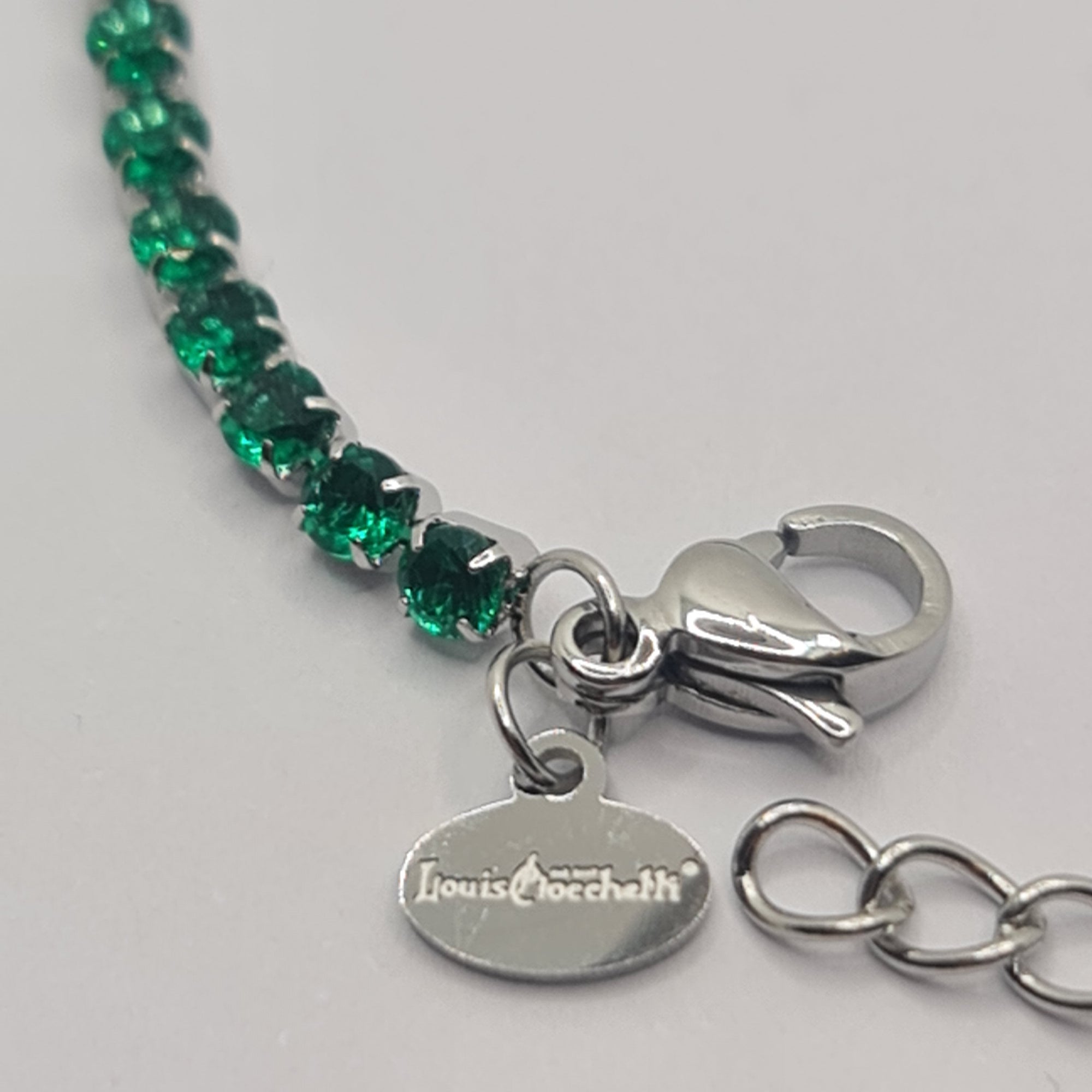 Tennis Bracelet in Steel with Green Zirconia 2.50 mm