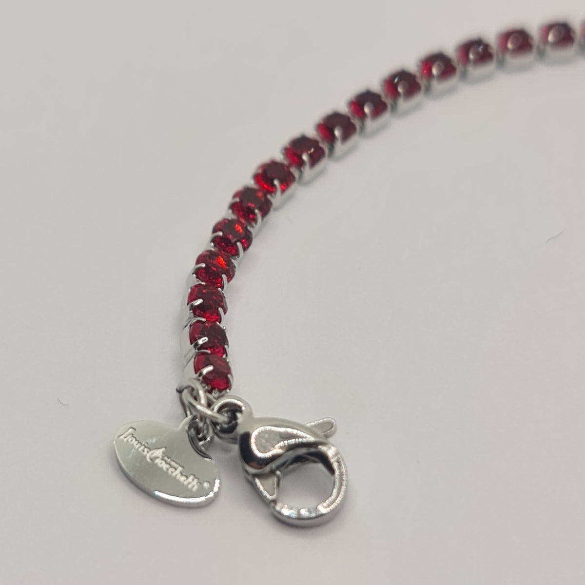 Tennis Bracelet in Steel with Red Zirconia 2.50 mm