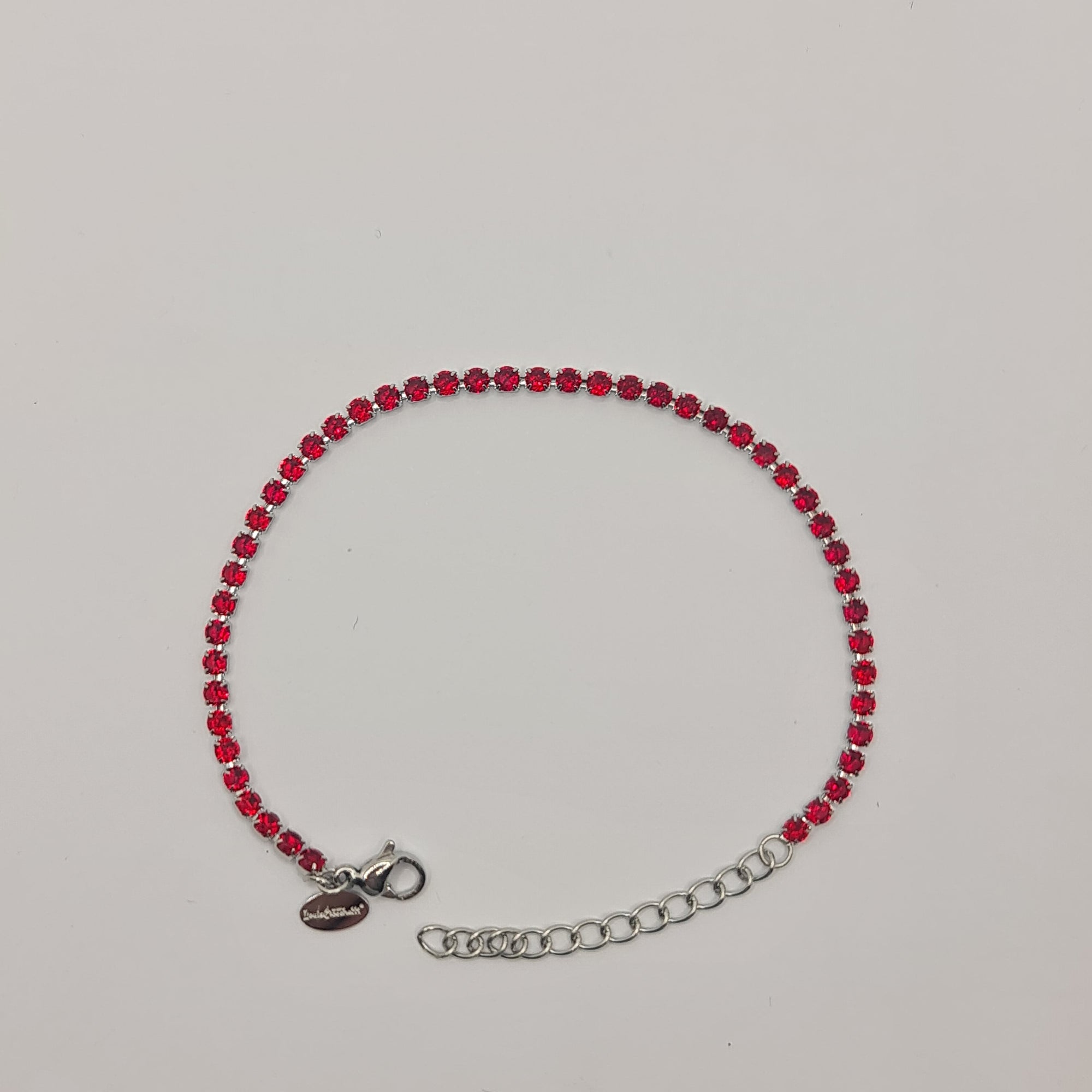 Tennis Bracelet in Steel with Red Zirconia 2.50 mm