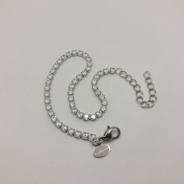 Tennis Bracelet in Steel with White Zirconia 2.50 mm