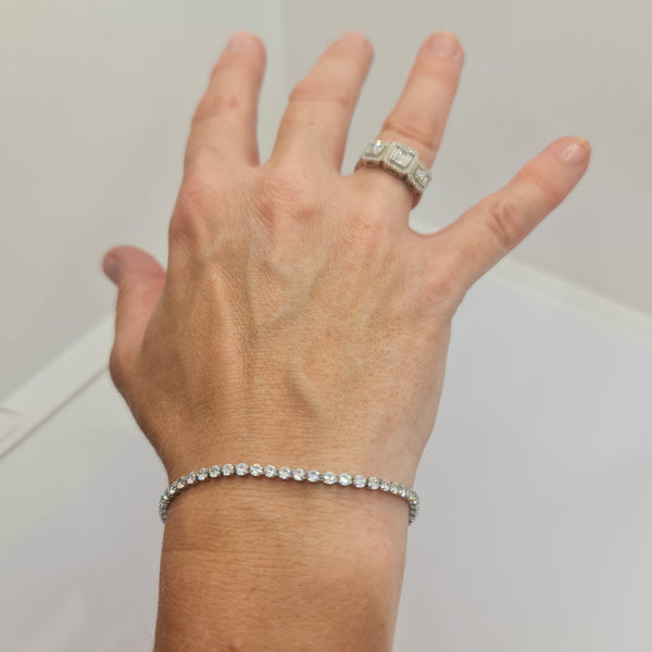 Tennis Bracelet in Steel with White Zirconia 2.50 mm