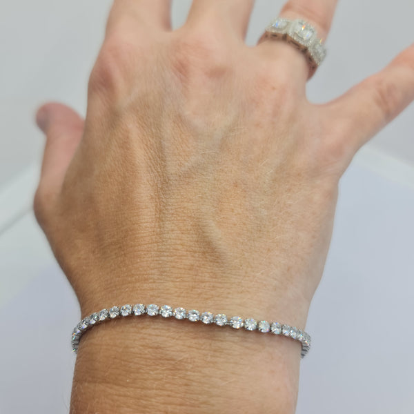 Tennis Bracelet in Steel with White Zirconia 2.50 mm