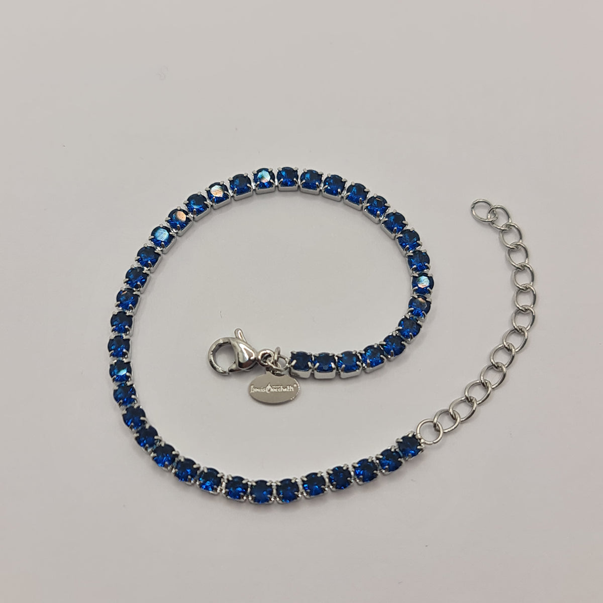 BISUTERÍA DE TENIS DE ACERO CON ZIRCONIA AZUL MM 3.00