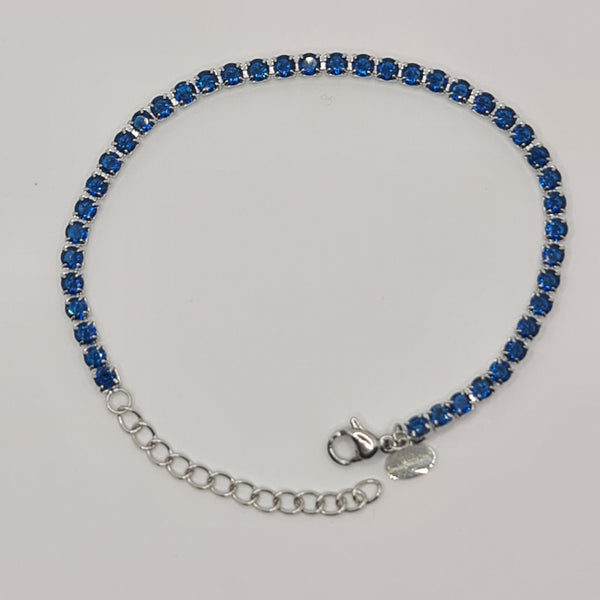 STEEL TENNIS BRACELET WITH BLUE ZIRCONIA MM 3.00