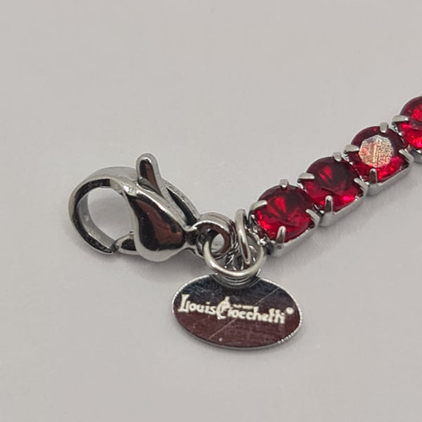 BRACCIALE ACCIAIO TENNIS E ZIRCONI ROSSI MM 3,00