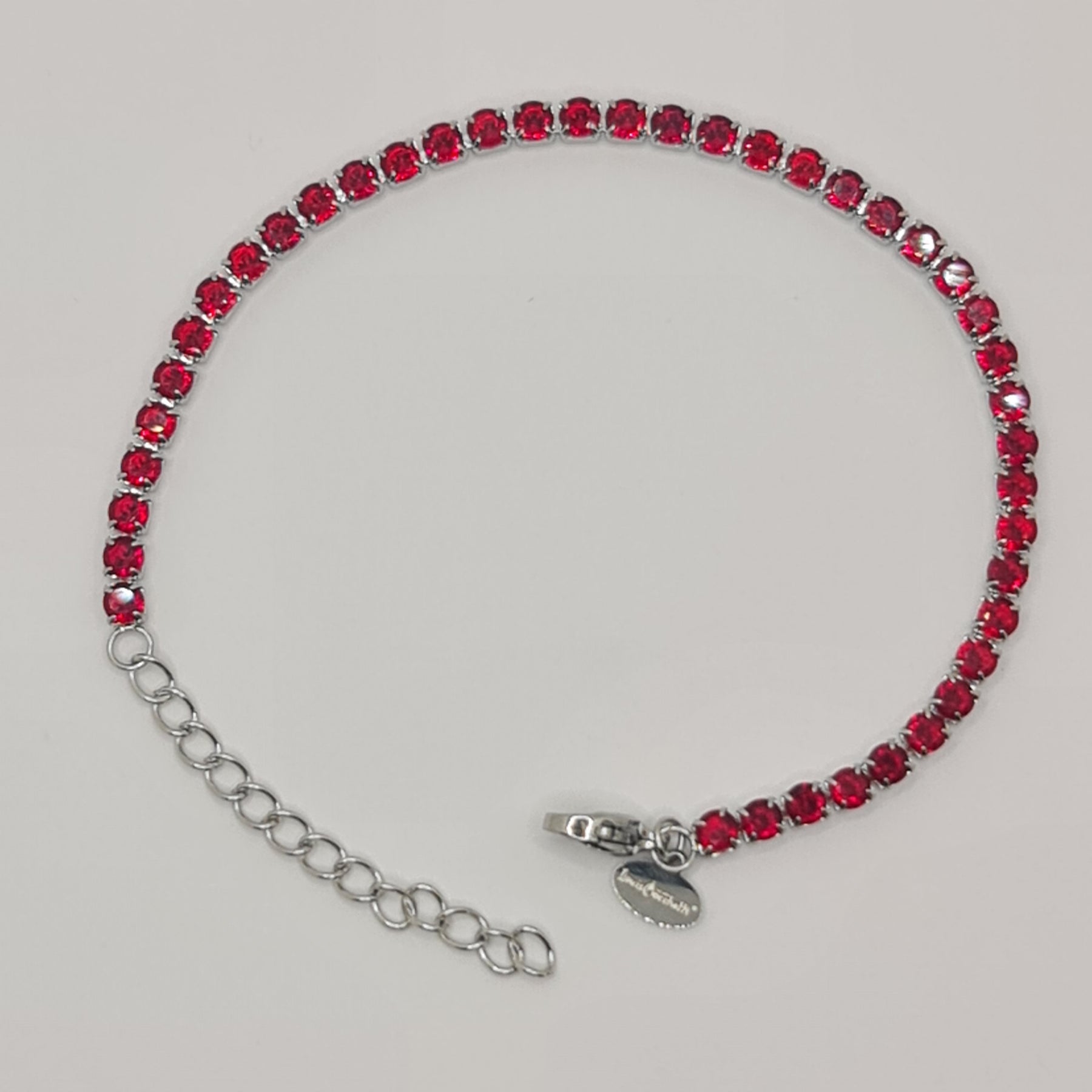 Tennis Bracelet in Steel with Red Zircons MM 3.00