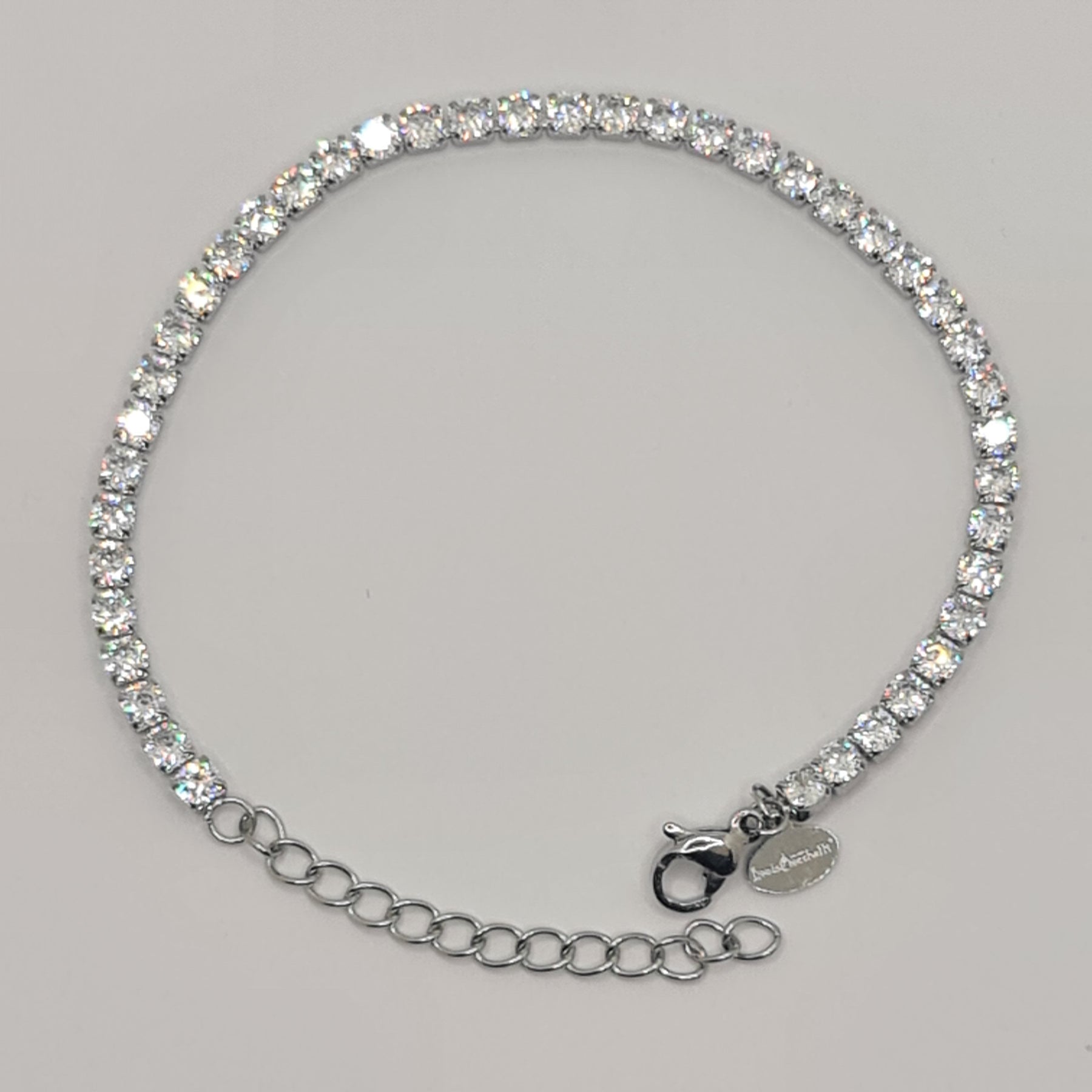 BRACCIALE ACCIAIO TENNIS E ZIRCONI BIANCHI MM 3,00