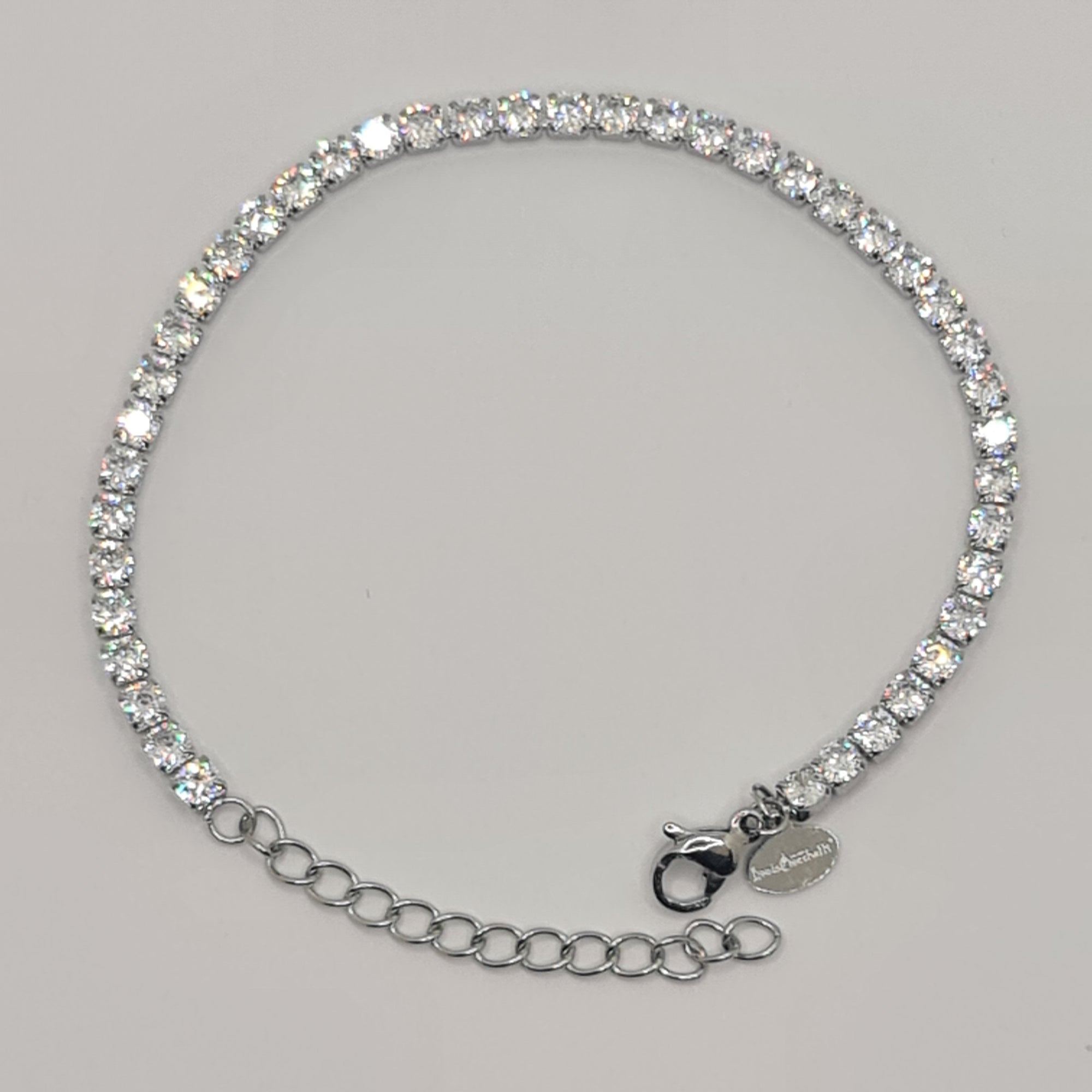 BRACCIALE ACCIAIO TENNIS E ZIRCONI BIANCHI MM 3,00