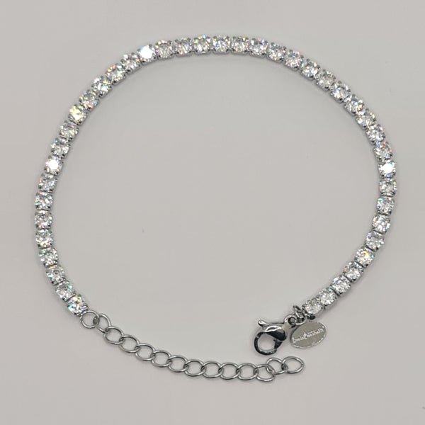 BRACCIALE ACCIAIO TENNIS E ZIRCONI BIANCHI MM 3,00