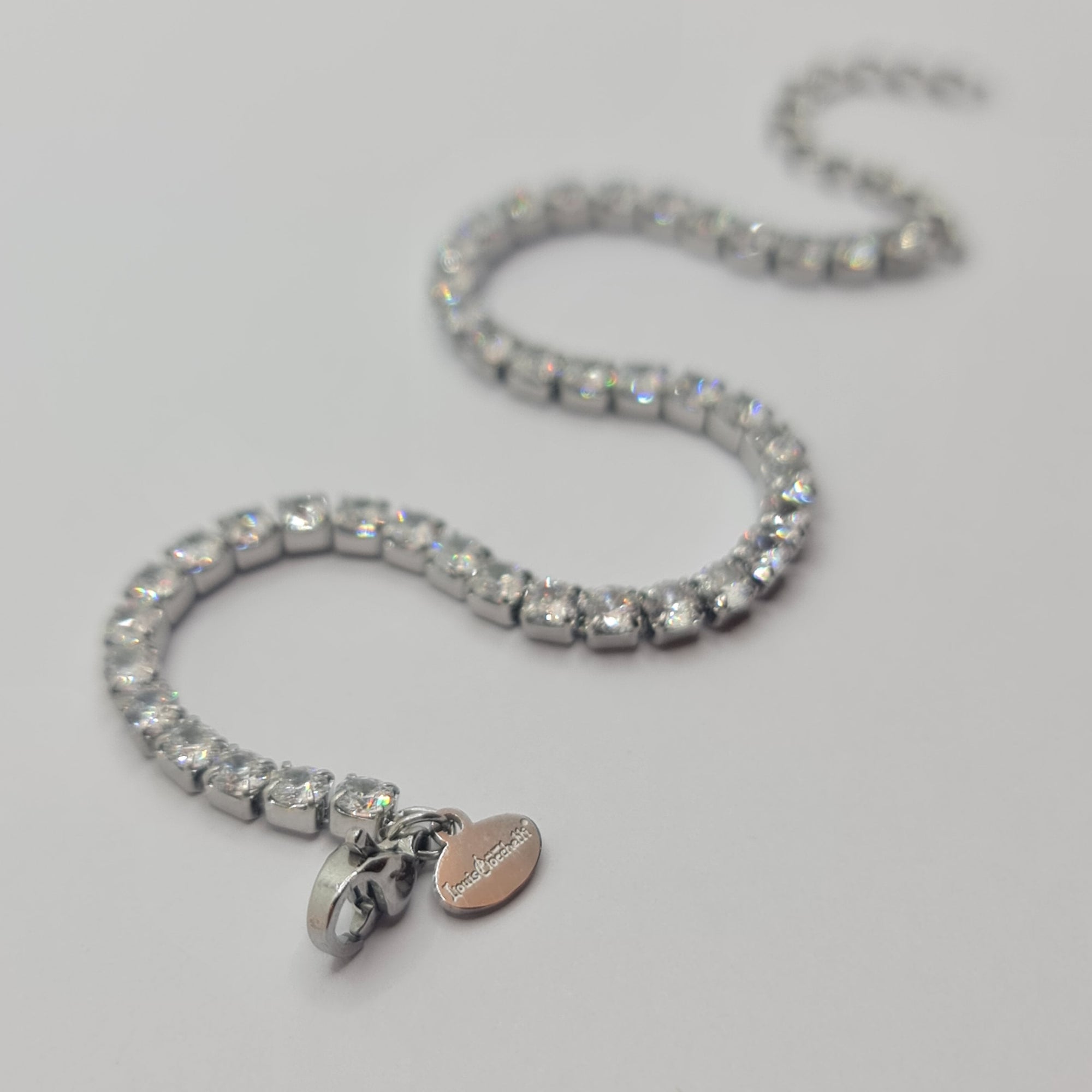 BRACCIALE ACCIAIO TENNIS E ZIRCONI BIANCHI MM 3,00