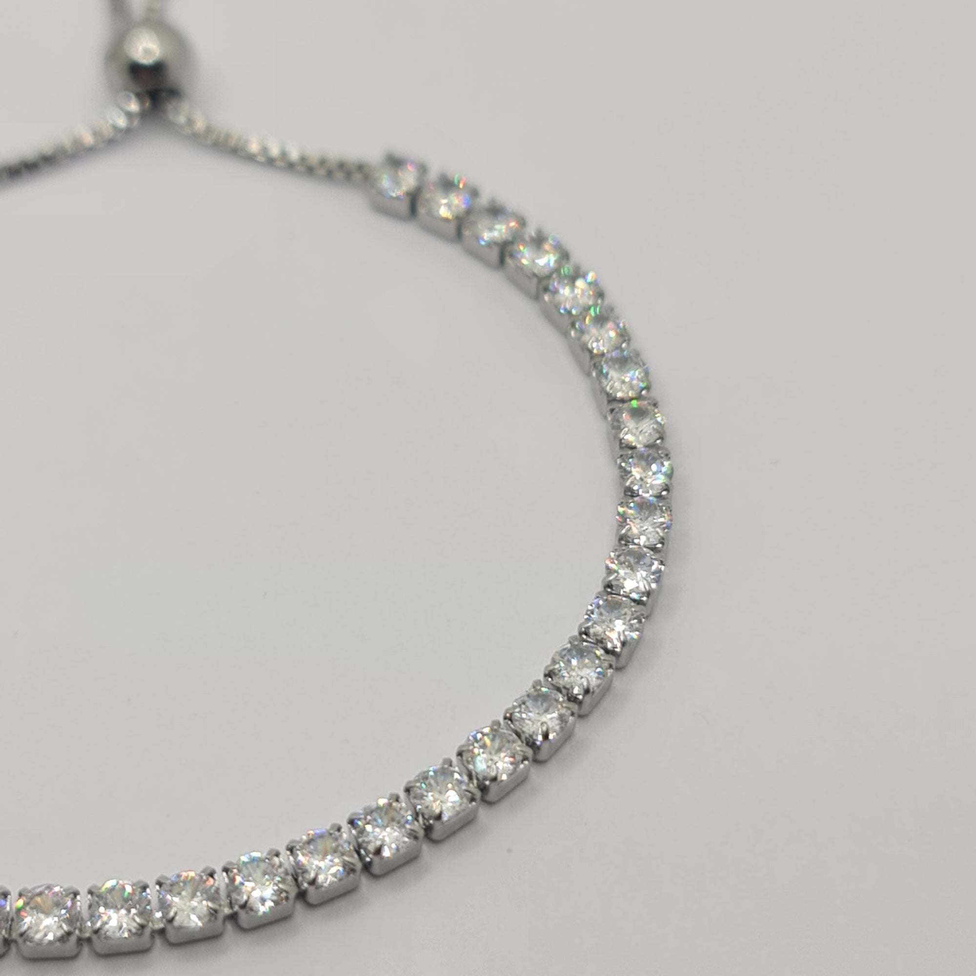Tennis Bracelet in Steel with White Zirconia 3.00 mm Sliding Closure